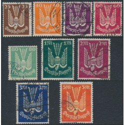 GERMANY - 1922 25pf to 5Mk Pigeon airmail set of 9, used – Michel # 210-218 GERMANY - 1922 25pf to 5Mk Pigeon airmail set of 9, used – Michel # 210-218