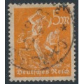 GERMANY - 1923 5Mk orange Miner, network watermark, used – Michel # 238