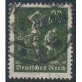 GERMANY - 1923 30Mk olive-black Miner, network watermark, used – Michel # 243b