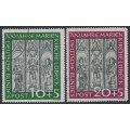 WEST GERMANY / BRD - 1951 Marienkirche in Lübeck set of 2, used – Michel # 139-140