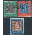 WEST GERMANY / BRD - 1949 Stamp Anniversary set of 3, used – Michel # 113-115
