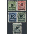GERMANY - 1923 Milliarden overprints short set of 5, used – Michel # 333-337