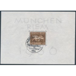 GERMANY - 1936 Brown Ribbon Horse Race M/S, used – Michel # Block 4