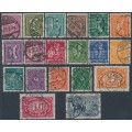 GERMANY - 1921 5pf to 20Mk Definitives set of 19, diamonds wmk, used – Michel # 158-176