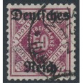 GERMANY - 1920 50pf Württemberg Official o/p Deutsches Reich, used – Michel # D56