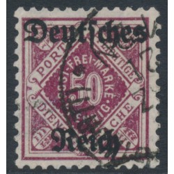 GERMANY - 1920 50pf Württemberg Official o/p Deutsches Reich, used – Michel # D56