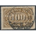 GERMANY - 1922 400Mk olive-brown Numeral, diamonds watermark, used – Michel # 222c