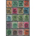 GERMANY - 1923 Numerals overprints set of 20, used – Michel # 277-296