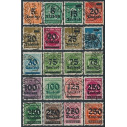 GERMANY - 1923 Numerals overprints set of 20, used – Michel # 277-296