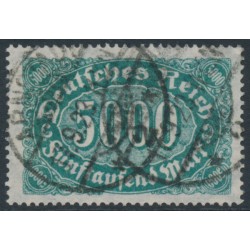 GERMANY - 1923 5000Mk deep bluish green Numeral, used – Michel # 256c