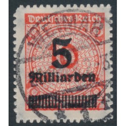 GERMANY - 1923 5Milliarden on 10Millionen red Numeral, rouletted, used – Michel # 334B