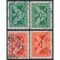 GERMANY - 1925 Transport Exhibition sets of 2, both watermarks, used – Michel # 370-371