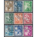 GERMANY - 1933 Richard Wagner Operas set of 9, used – Michel # 499-507
