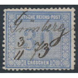 GERMANY - 1872 30Gr deep grey-blue Numeral, used – Michel # 13