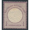 GERMANY - 1872 ¼Gr violet Large Shield, MH – Michel # 16