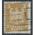 GERMANY - 1924 3pf ochre Eagle, horizontal watermark, used – Michel # 355Y