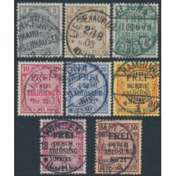 GERMANY - 1903 2pf to 50pf Officials set of 8, used – Michel # D1-D8