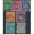 GERMANY - 1924 5pf to 300pf Wood Pigeon airmail set of 7, used – Michel # 344-350