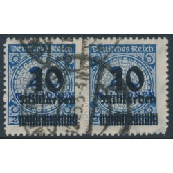 GERMANY - 1923 10Milliarden on 20Millionen blue Numeral, rouletted pair, used – Michel # 335B GERMANY - 1923 10Milliarden on 20Millionen blue Numeral, rouletted pair, used – Michel # 335B