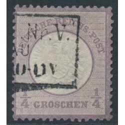 GERMANY - 1872 ¼Gr violet Large Shield, used – Michel # 16