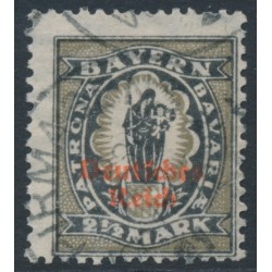 GERMANY - 1921 2½Mk black/olive Bavarian issue o/p DEUTSCHES REICH, used – Michel # 133II