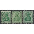GERMANY - 1920 20pf green Germania, the three listed shades, used – Michel # 143a+143b+143c