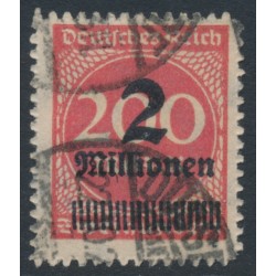 GERMANY - 1923 2Millionen on 200Mk red Numeral, rouletted, used – Michel # 309B GERMANY - 1923 2Millionen on 200Mk red Numeral, rouletted, used – Michel # 309B