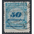 GERMANY - 1923 50Milliarden cobalt-blue Numeral, rouletted, used – Michel # 330B