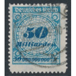 GERMANY - 1923 50Milliarden cobalt-blue Numeral, rouletted, used – Michel # 330B