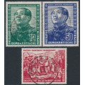 EAST GERMANY / DDR - 1951 Friendship with China set of 3, used – Michel # 286-288