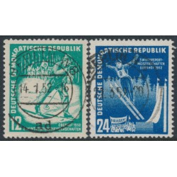 EAST GERMANY / DDR - 1952 Winter Sports set of 2, used – Michel # 298-299