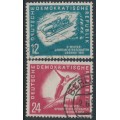 EAST GERMANY / DDR - 1951 Winter Sports set of 2, used – Michel # 280-281