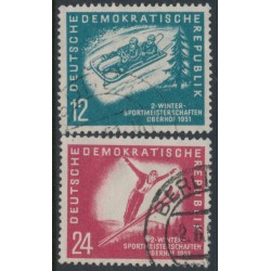 EAST GERMANY / DDR - 1951 Winter Sports set of 2, used – Michel # 280-281