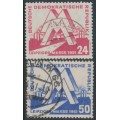 EAST GERMANY / DDR - 1951 Leipzig Messe set of 2, used – Michel # 282-283