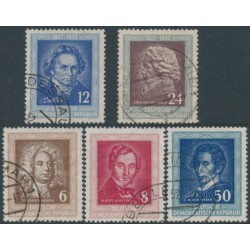 EAST GERMANY / DDR - 1952 Composers sets, used – Michel # 300-301+308-310