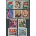 EAST GERMANY / DDR - 1953 Karl Marx set of 10, used – Michel # 344-353