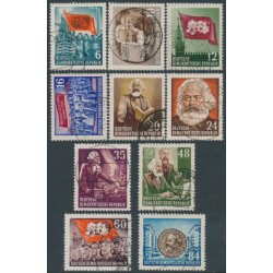 EAST GERMANY / DDR - 1953 Karl Marx set of 10, used – Michel # 344-353