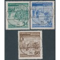 EAST GERMANY / DDR - 1953 Cycle Race set of 3, used – Michel # 355-357