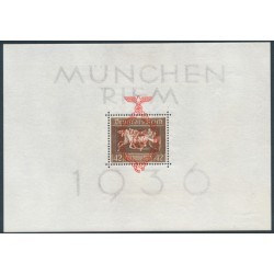 GERMANY - 1937 Brown Ribbon Horse Race M/S with overprint, MH – Michel # Block 10