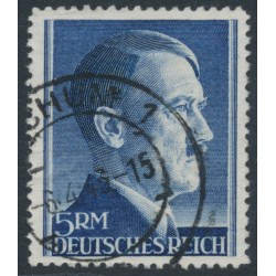 GERMANY - 1942 5RM ultramarine Definitive, perf. 12½, used – Michel # 802A