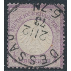 GERMANY - 1872 ¼Gr violet Small Shield, used – Michel # 1