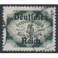 GERMANY - 1920 5Mk grey-black Bavarian Official o/p Deutsches Reich, used – Michel # D51 GERMANY - 1920 5Mk grey-black Bavarian Official o/p Deutsches Reich, used – Michel # D51