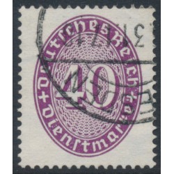 GERMANY - 1927 40pf violet Numeral Official, sideways watermark, used – Michel # D121Y