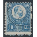 HUNGARY - 1871 10Kr blue Emperor Franz Josef (engraved), used – Michel # 11a HUNGARY - 1871 10Kr blue Emperor Franz Josef (engraved), used – Michel # 11a