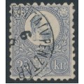 HUNGARY - 1871 25Kr blue-violet Emperor Franz Josef (engraved), used – Michel # 13a HUNGARY - 1871 25Kr blue-violet Emperor Franz Josef (engraved), used – Michel # 13a