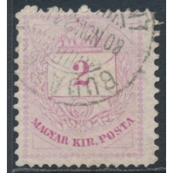 HUNGARY - 1874 2Kr violet Numeral & Letter, perf. 13:11½, used – Michel # 15E