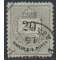 HUNGARY - 1876 20Kr grey Numeral & Letter, perf. 13:11½, used – Michel # 19E HUNGARY - 1876 20Kr grey Numeral & Letter, perf. 13:11½, used – Michel # 19E