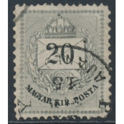 HUNGARY - 1876 20Kr grey Numeral & Letter, perf. 13:11½, used – Michel # 19E