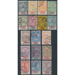 HUNGARY - 1914 Flood Relief set of 17 with War Relief overprints, used – Michel # 145-161
