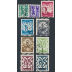 HUNGARY - 1933 10f to 5P Airmail set of 9, used – Michel # 502-510